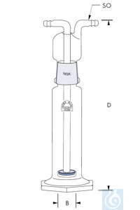 Gaswasfles opzet, plaat Ø 25, huls, NS 34/35, Por. 0, Robu® Gaswasfles opzet, plaat Ø 25, huls,...